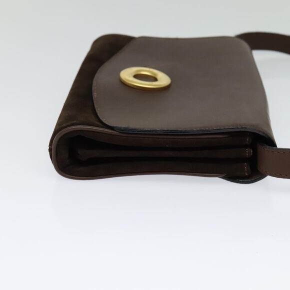 CELINE Shoulder Bag Suede Brown Gold - Picture 5 of 12